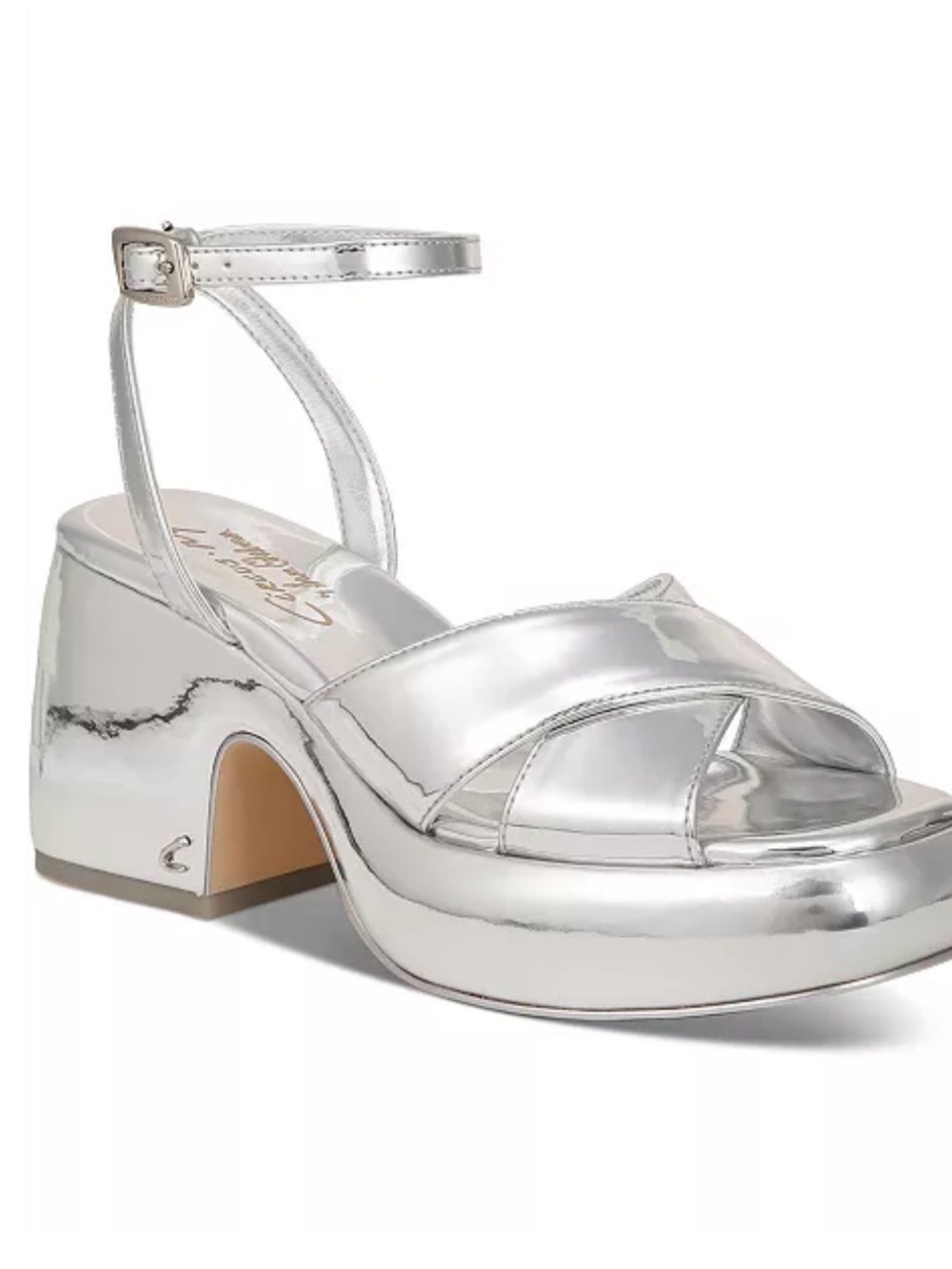 Sam Edelman Circus Isadora Metallic Silver Sandals 7.5